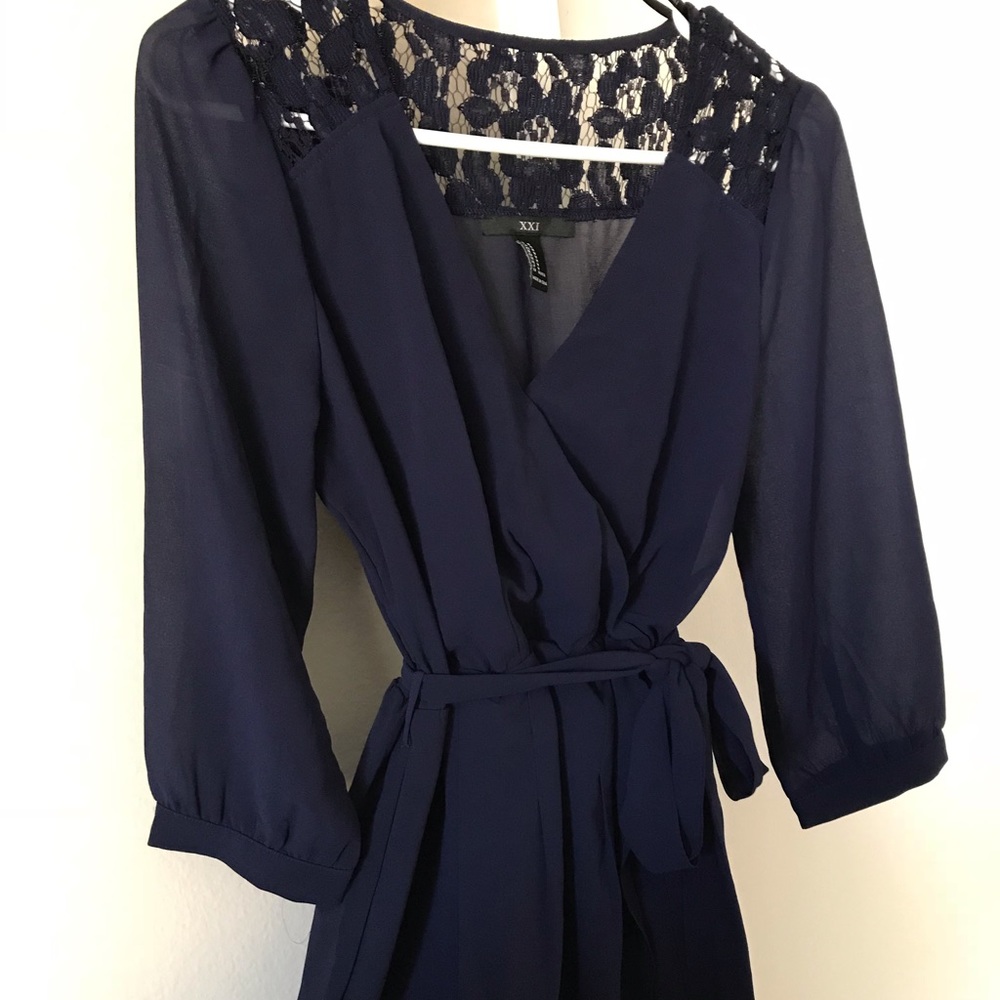 Navy 3/4 sleeve dress